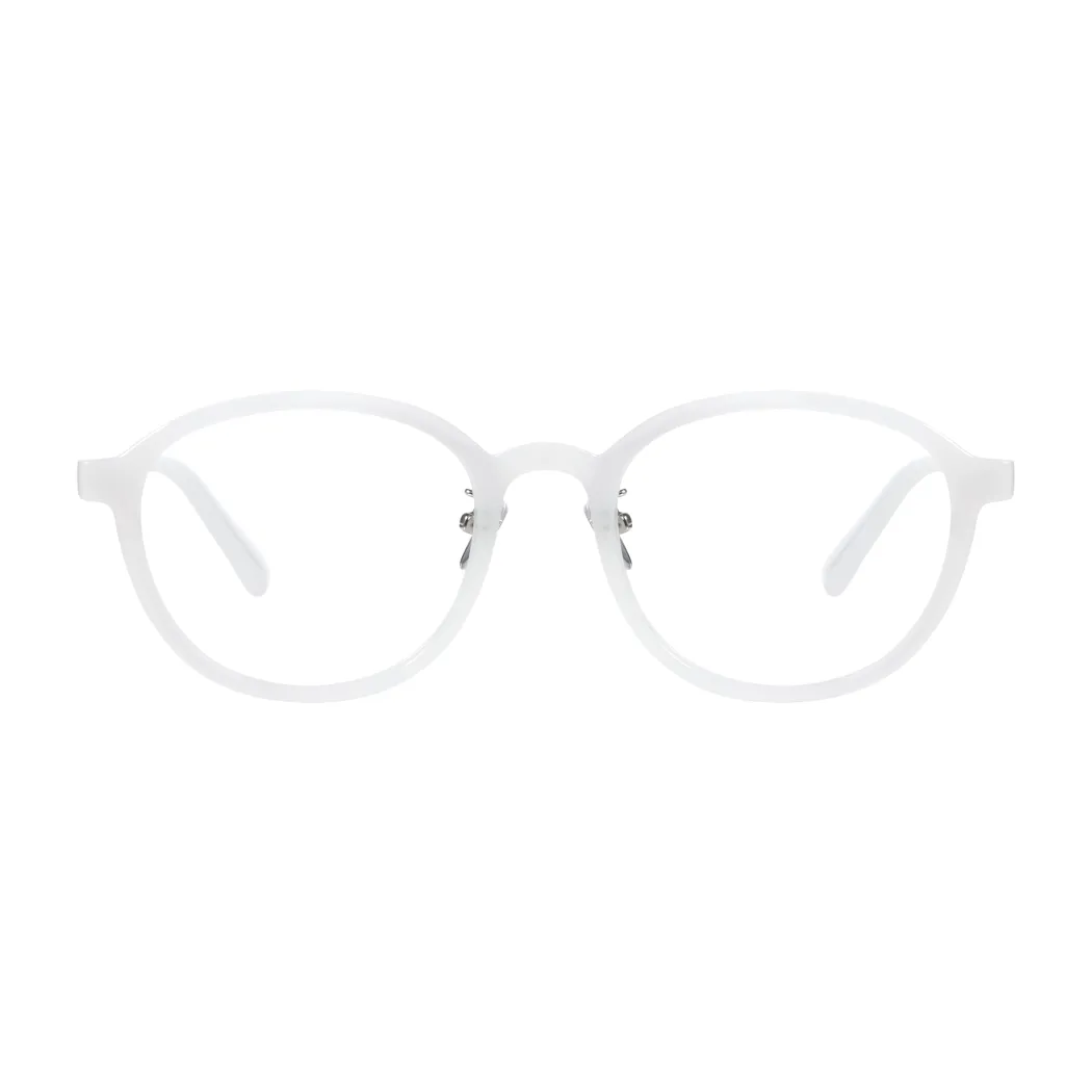 Round White Eyeglasses