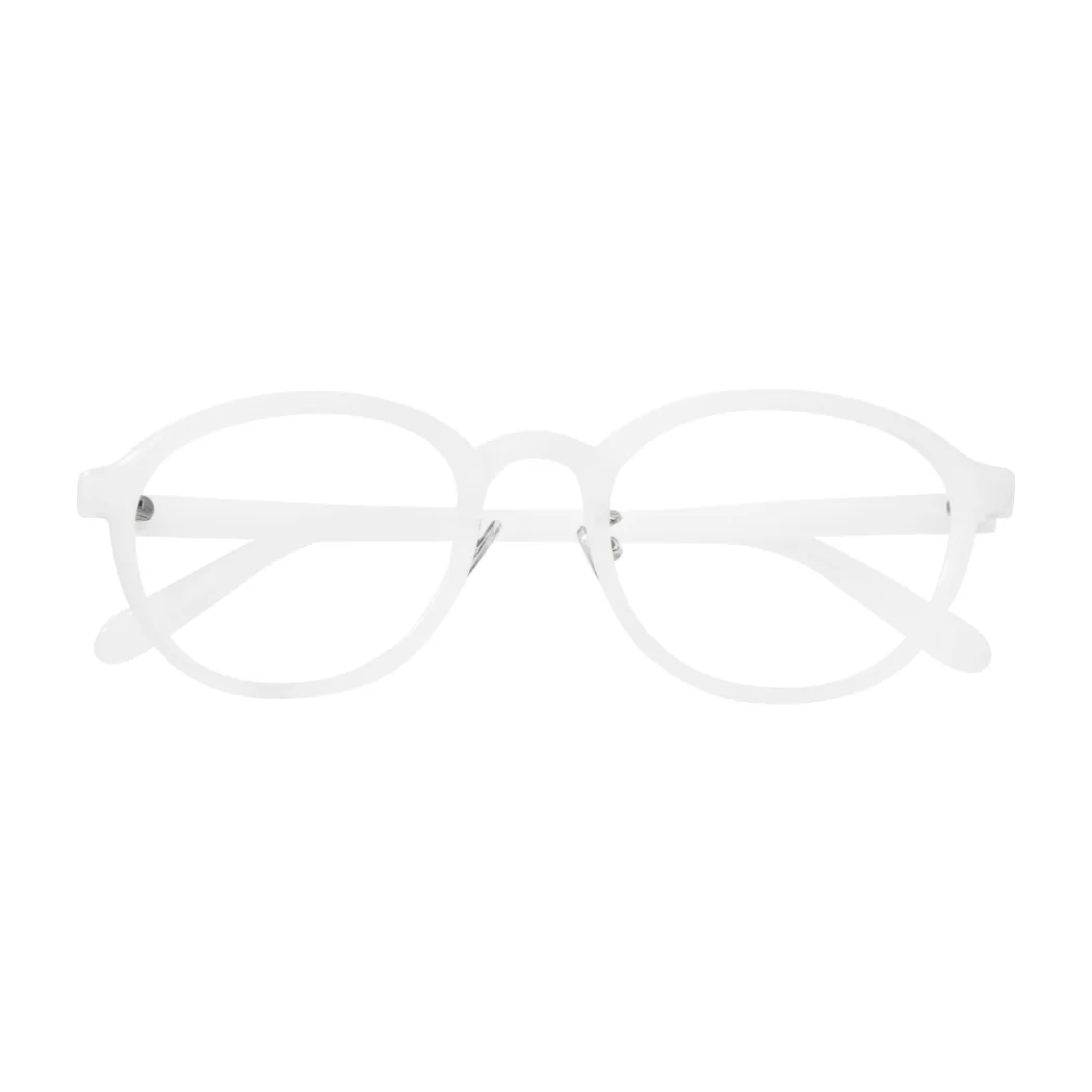 Round White Eyeglasses