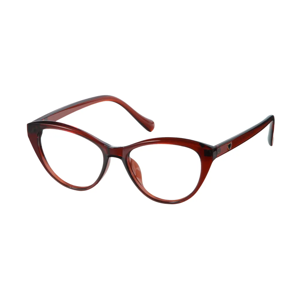 Cat-eye Dark Red Eyeglasses