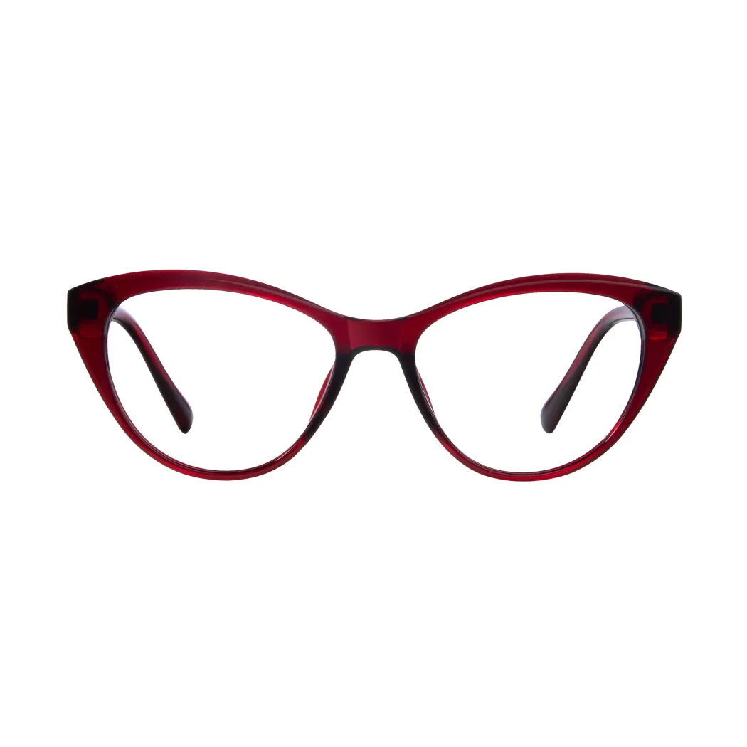 Cat-eye Dark Red Eyeglasses