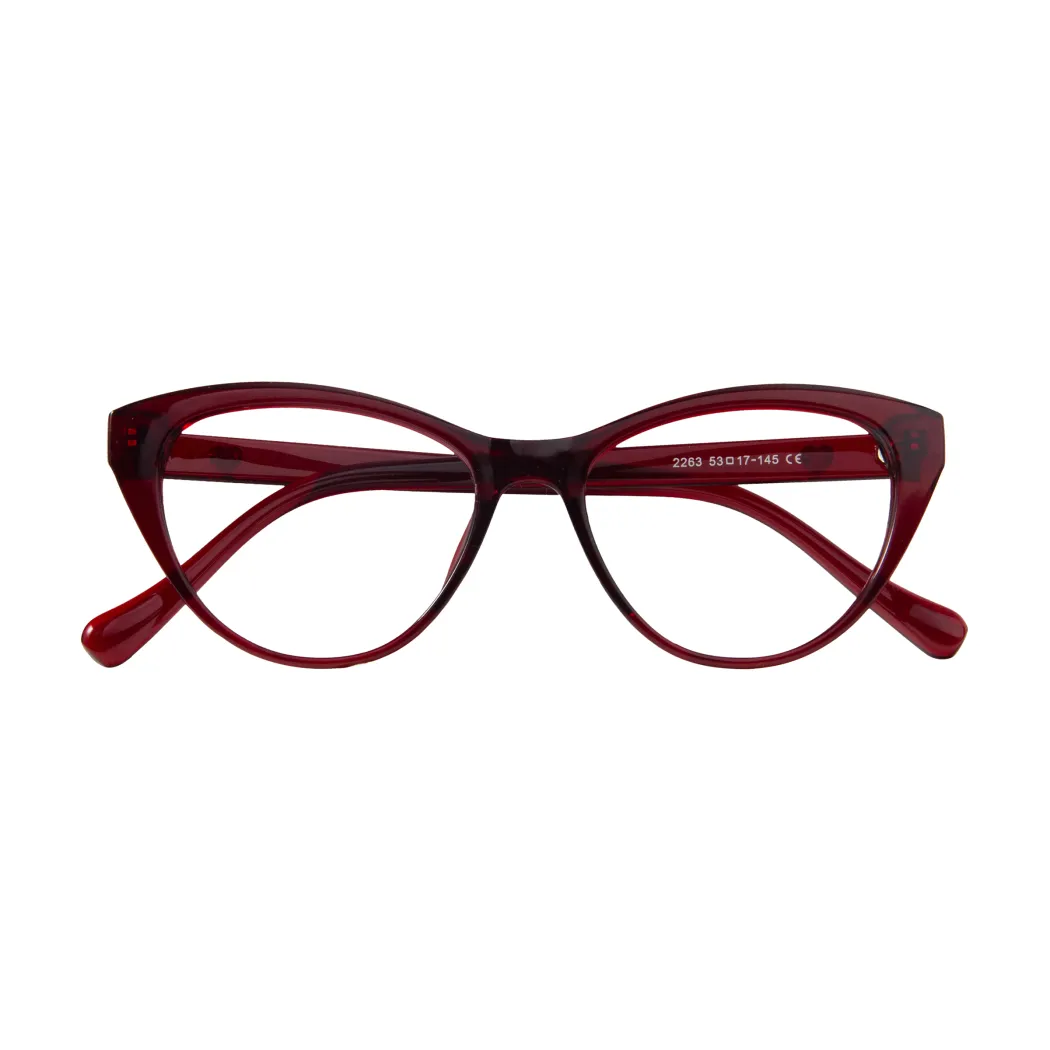 Cat-eye Dark Red Eyeglasses