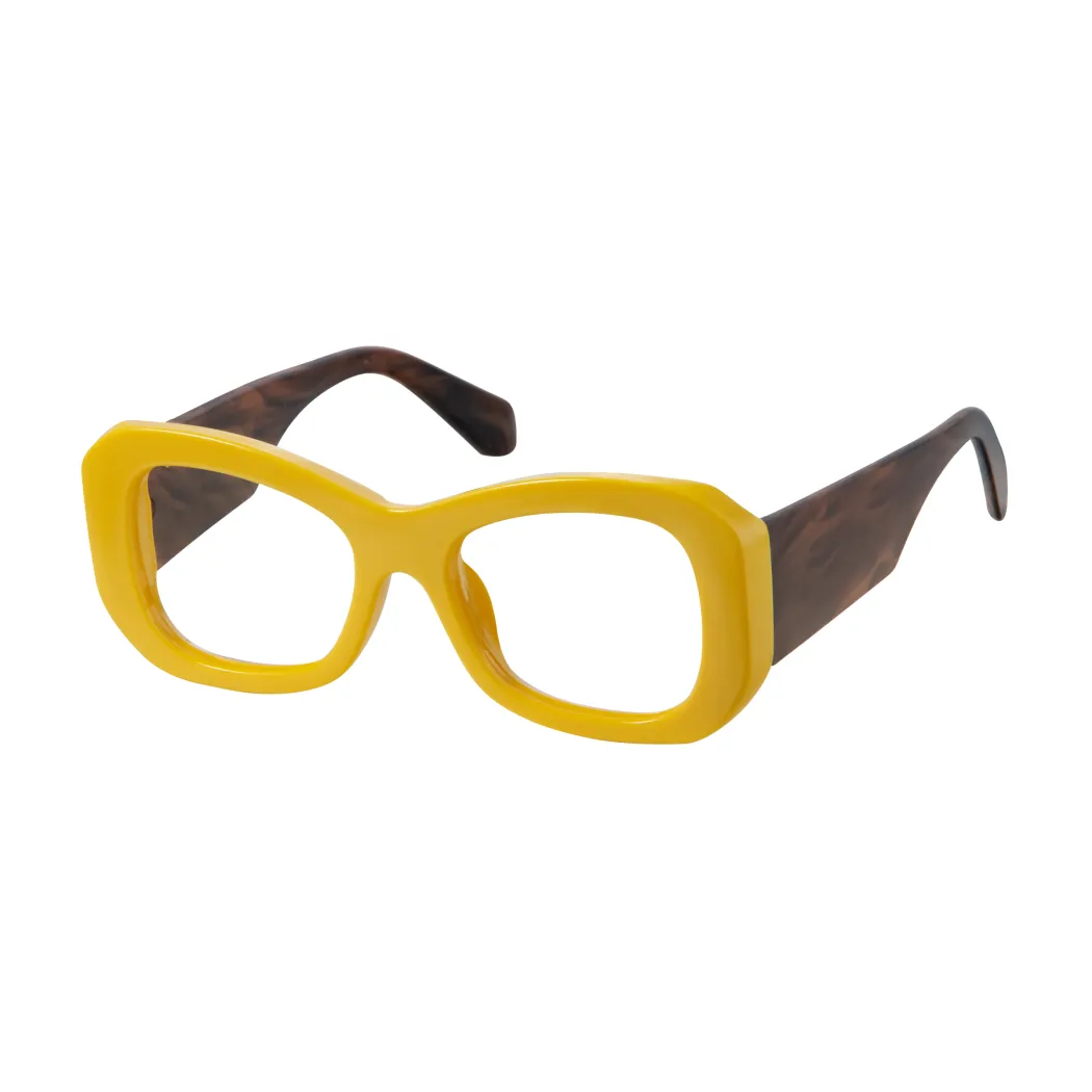 Square Yellow Eyeglasses