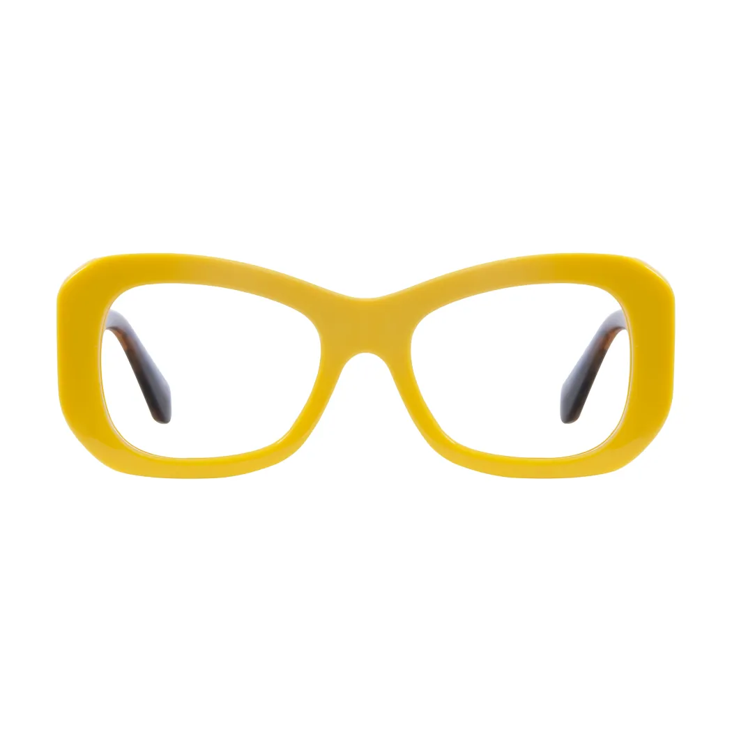Square Yellow Eyeglasses