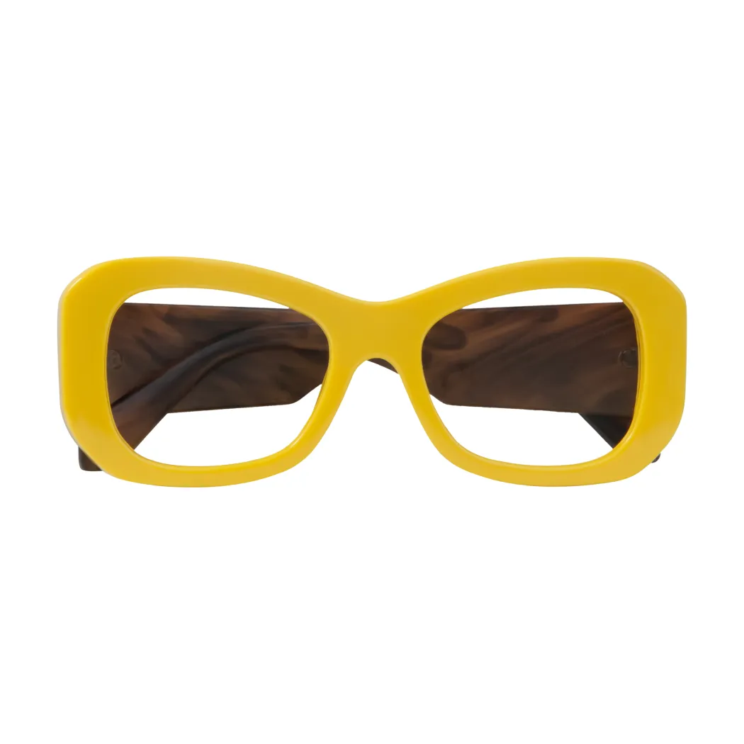 Square Yellow Eyeglasses