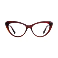 Cat-eye Dark Red Eyeglasses