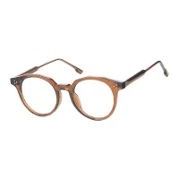 Round Transparent Brown Eyeglasses