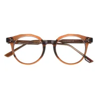 Round Transparent Brown Eyeglasses