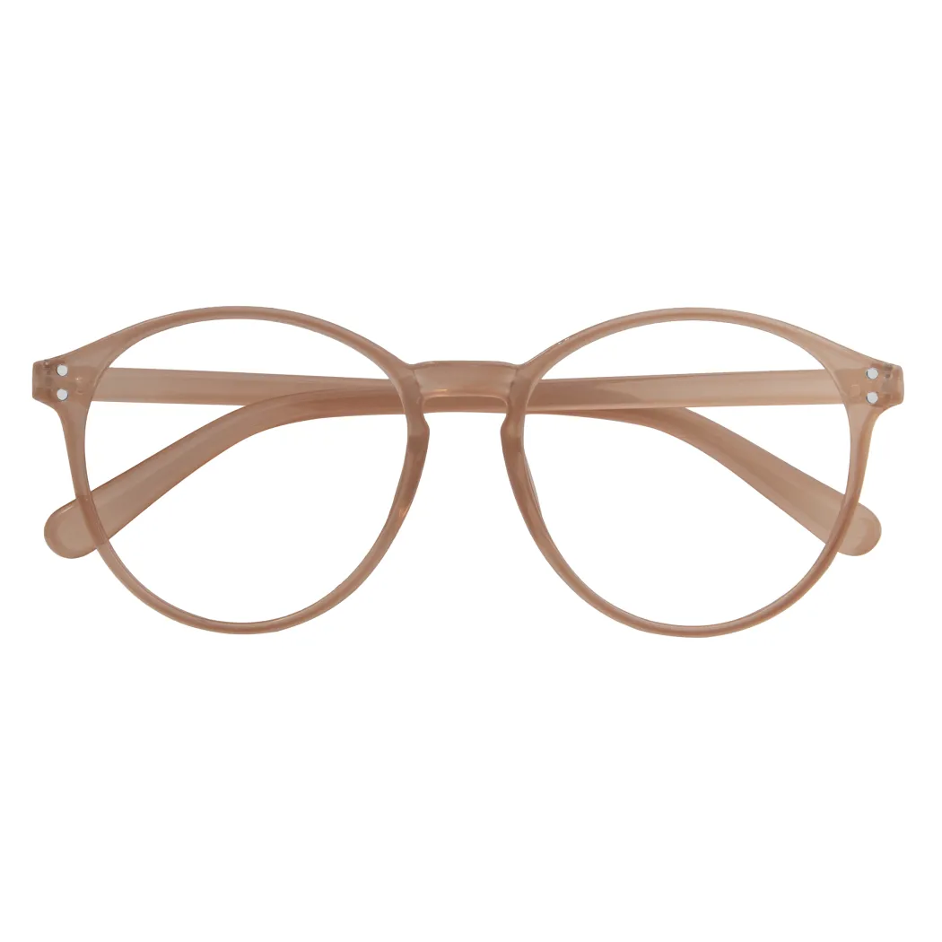 Round Light Brown Eyeglasses