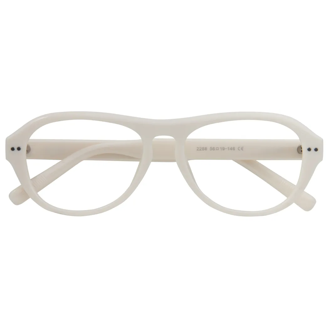 Aviator White Eyeglasses