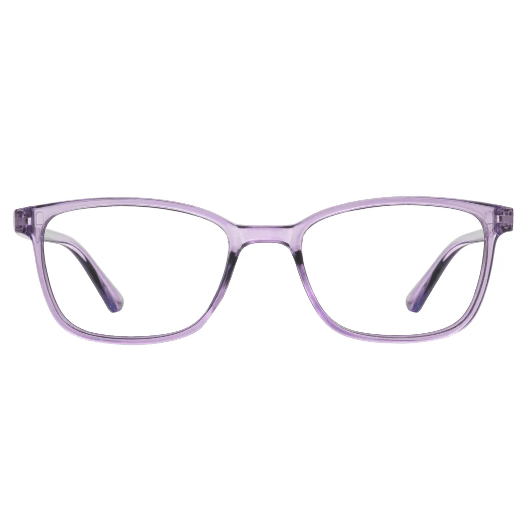 Rectangle Transparent Purple Eyeglasses
