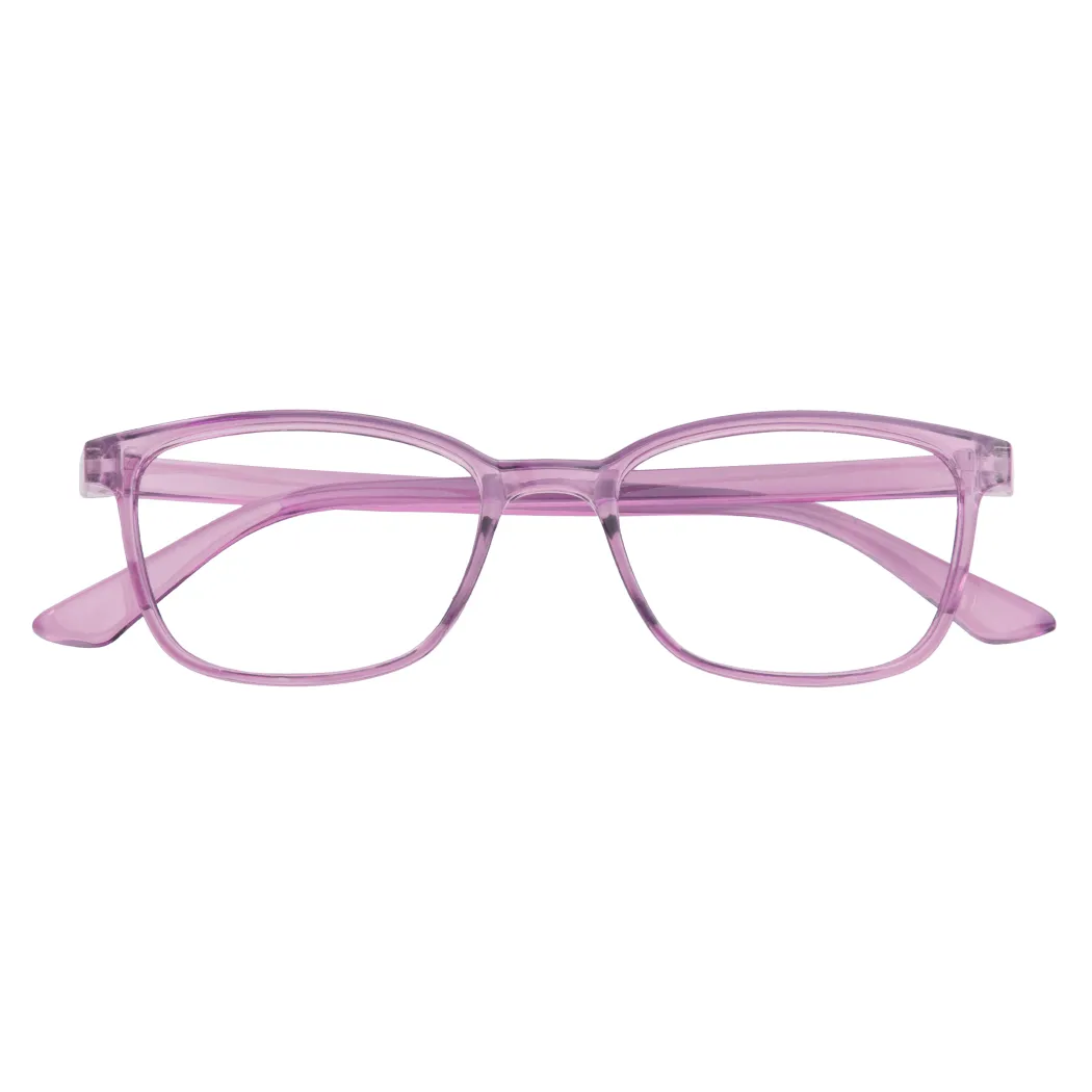 Rectangle Transparent Purple Eyeglasses