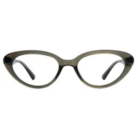 Cat-eye Transparent Green Eyeglasses