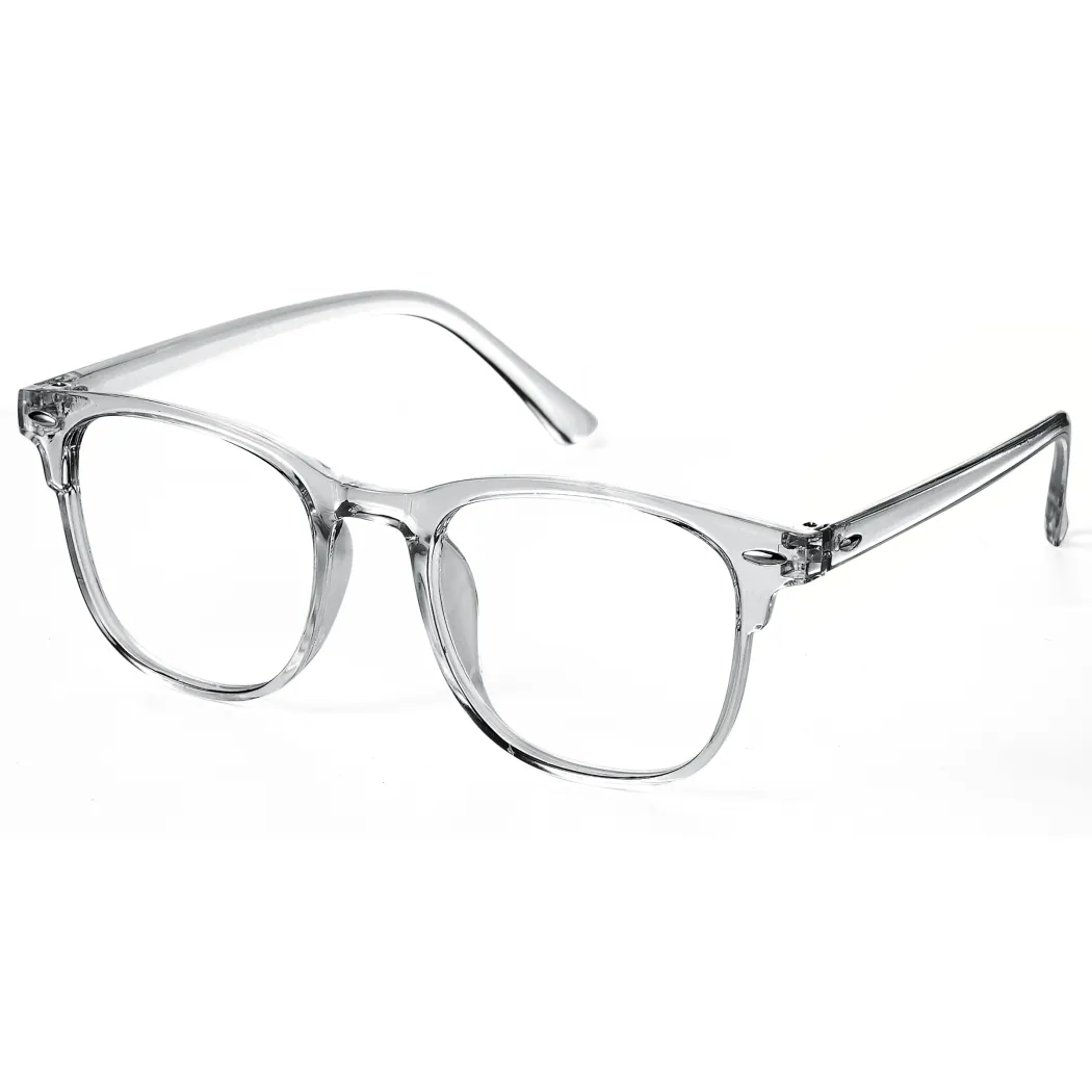 Square Transparent Gray Eyeglasses