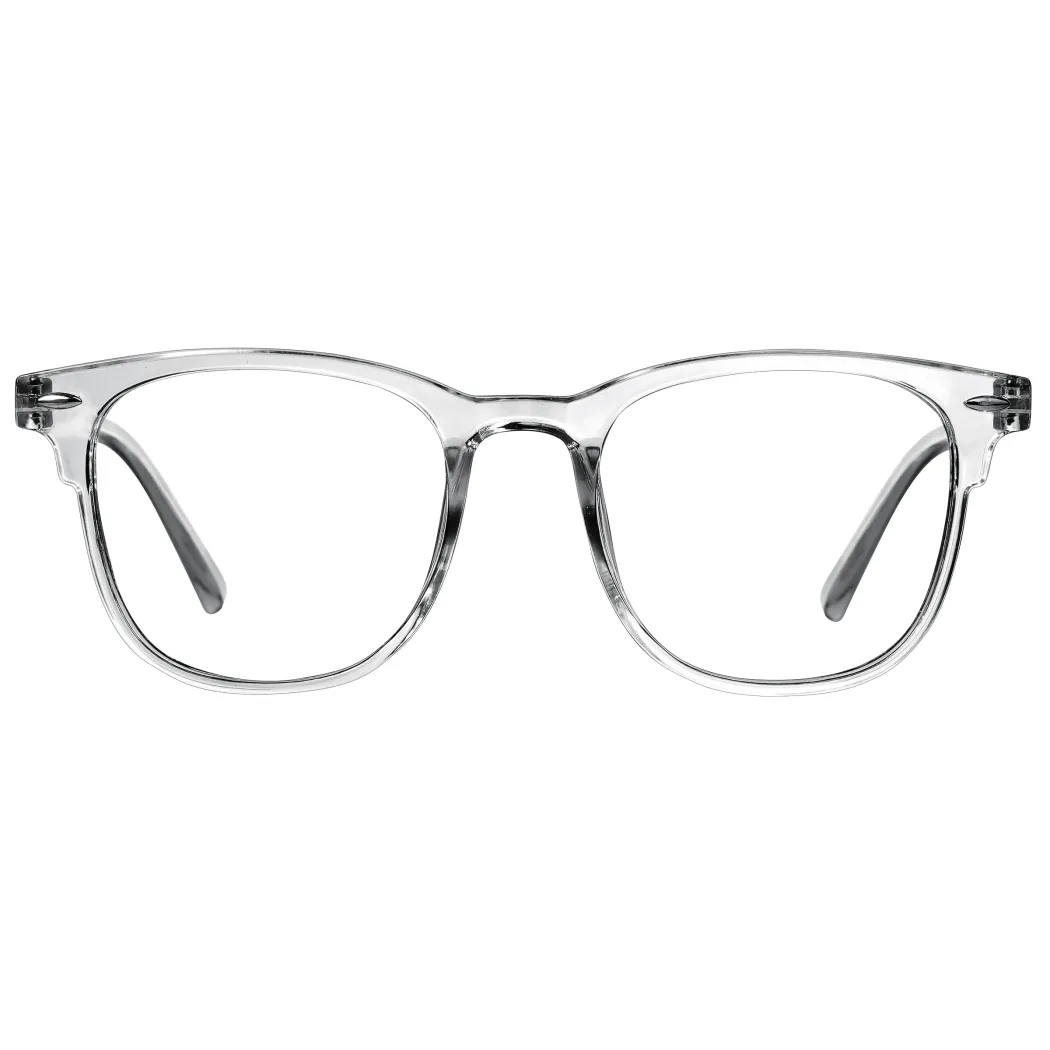 Square Transparent Gray Eyeglasses