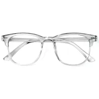 Square Transparent Gray Eyeglasses