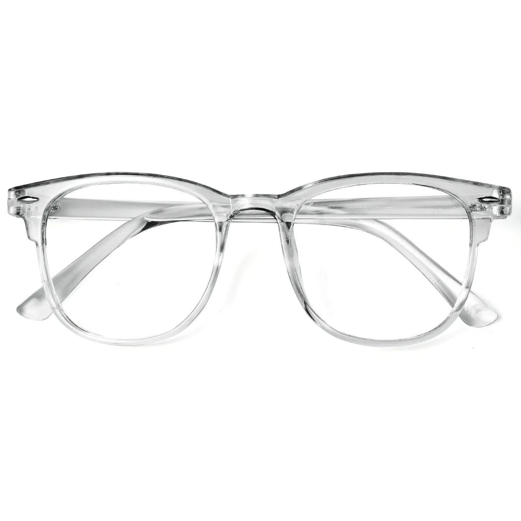 Square Transparent Gray Eyeglasses