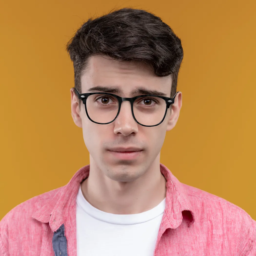 Square Transparent Gray Eyeglasses