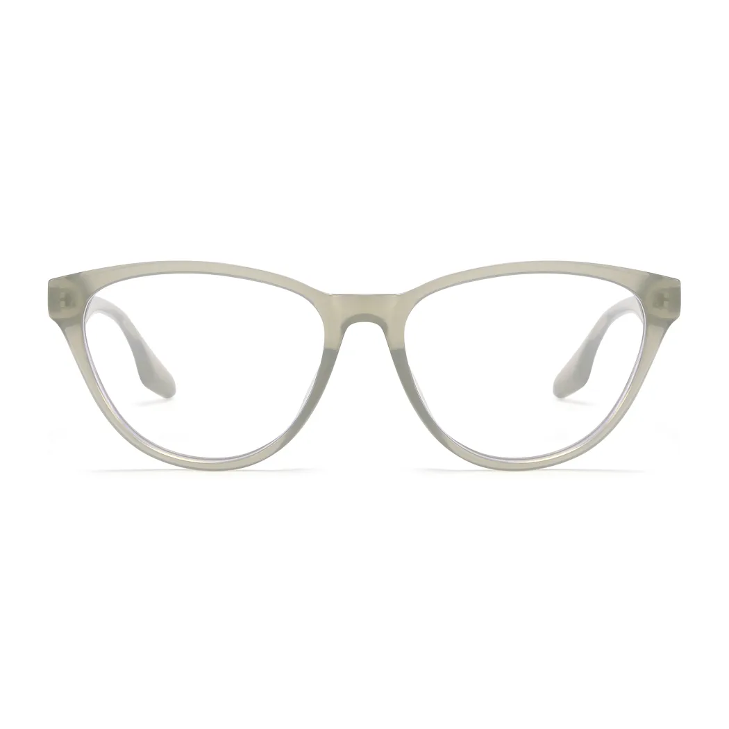 Cat-eye Transparent Gray Eyeglasses