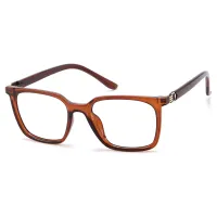Square Light Brown Eyeglasses