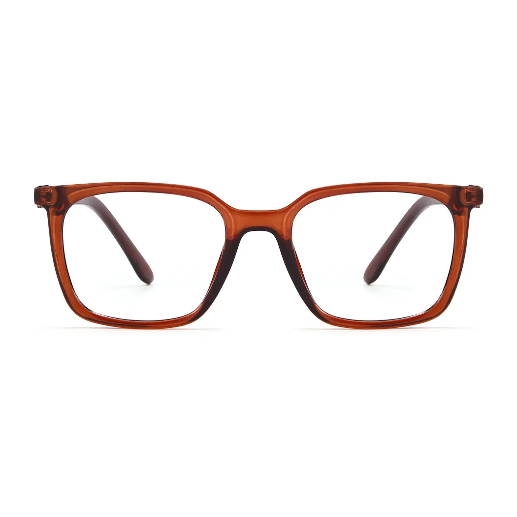 Square Light Brown Eyeglasses