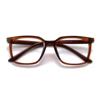 Square Light Brown Eyeglasses