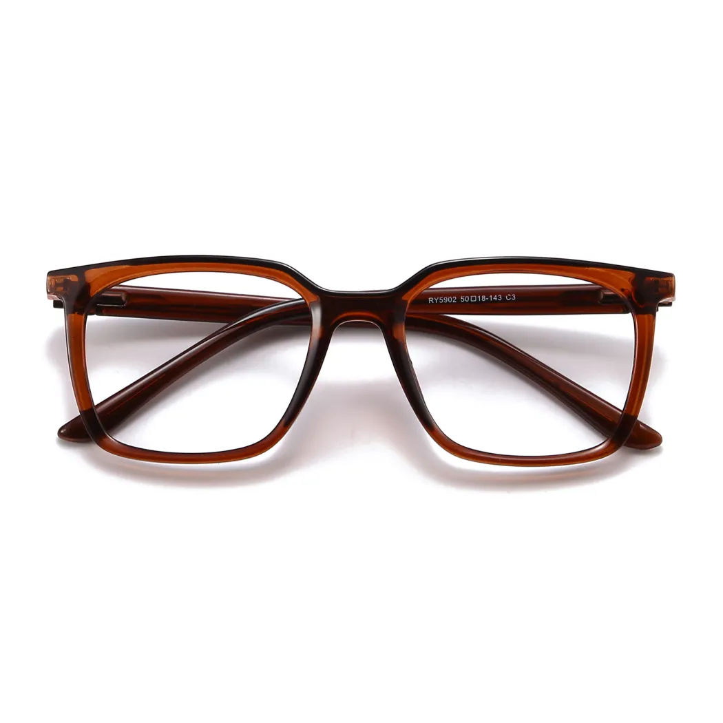 Square Light Brown Eyeglasses