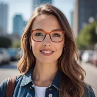 Square Light Brown Eyeglasses