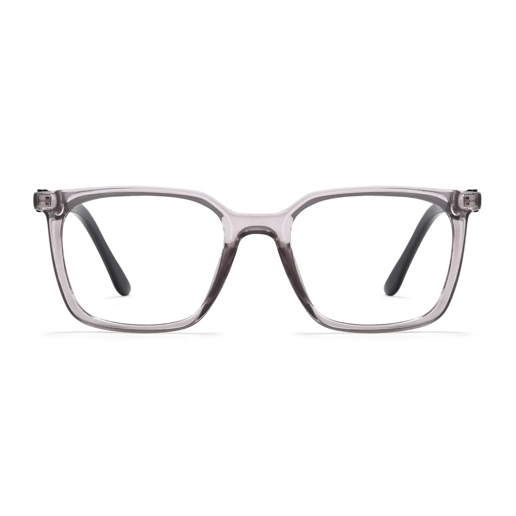 Square Transparent Gray Eyeglasses