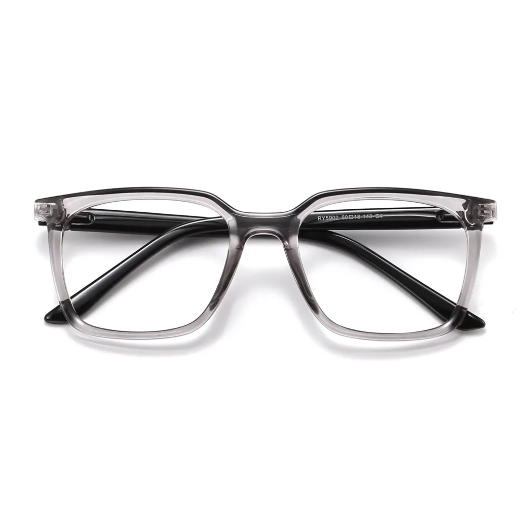 Square Transparent Gray Eyeglasses