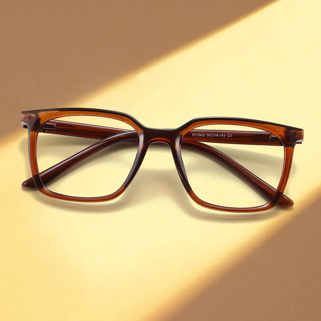 Square Transparent Gray Eyeglasses