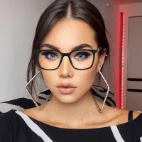 Square Transparent Gray Eyeglasses