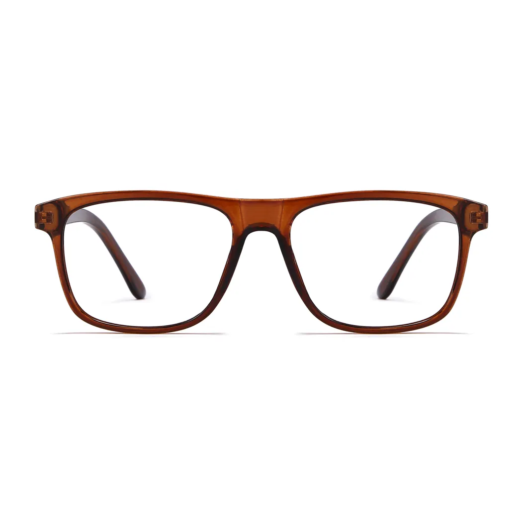 Rectangle Light Brown Eyeglasses