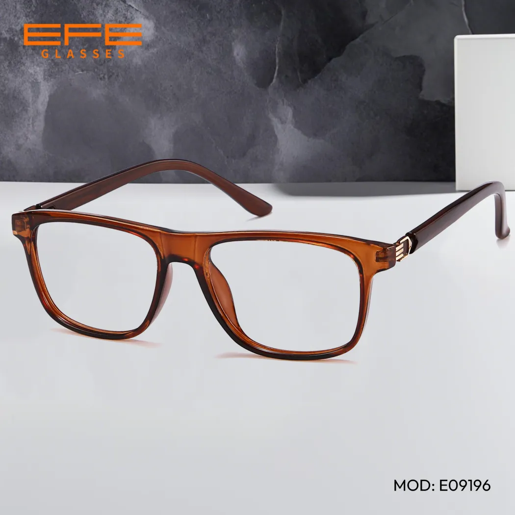 Rectangle Light Brown Eyeglasses