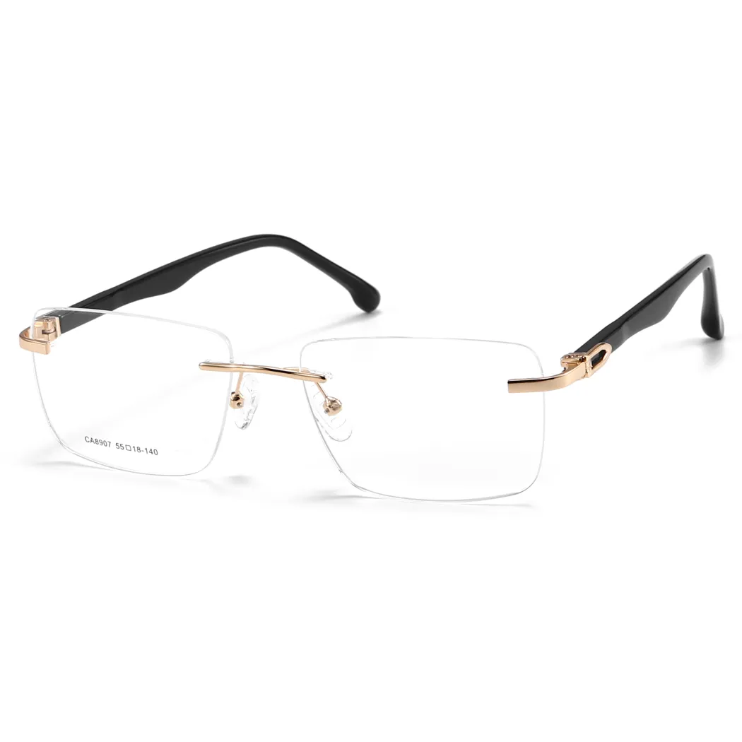 Rectangle Gold Eyeglasses