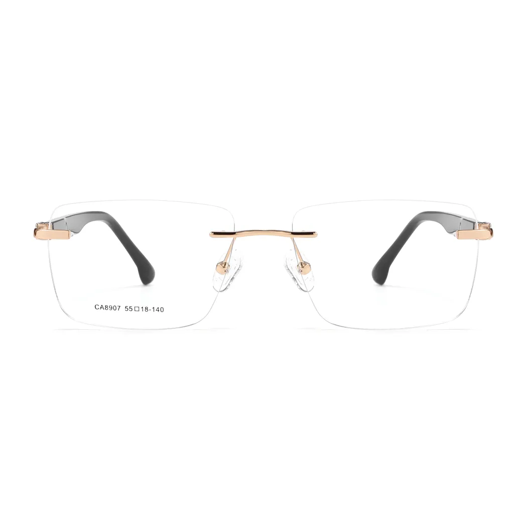 Rectangle Gold Eyeglasses