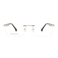 Rectangle Gold Eyeglasses