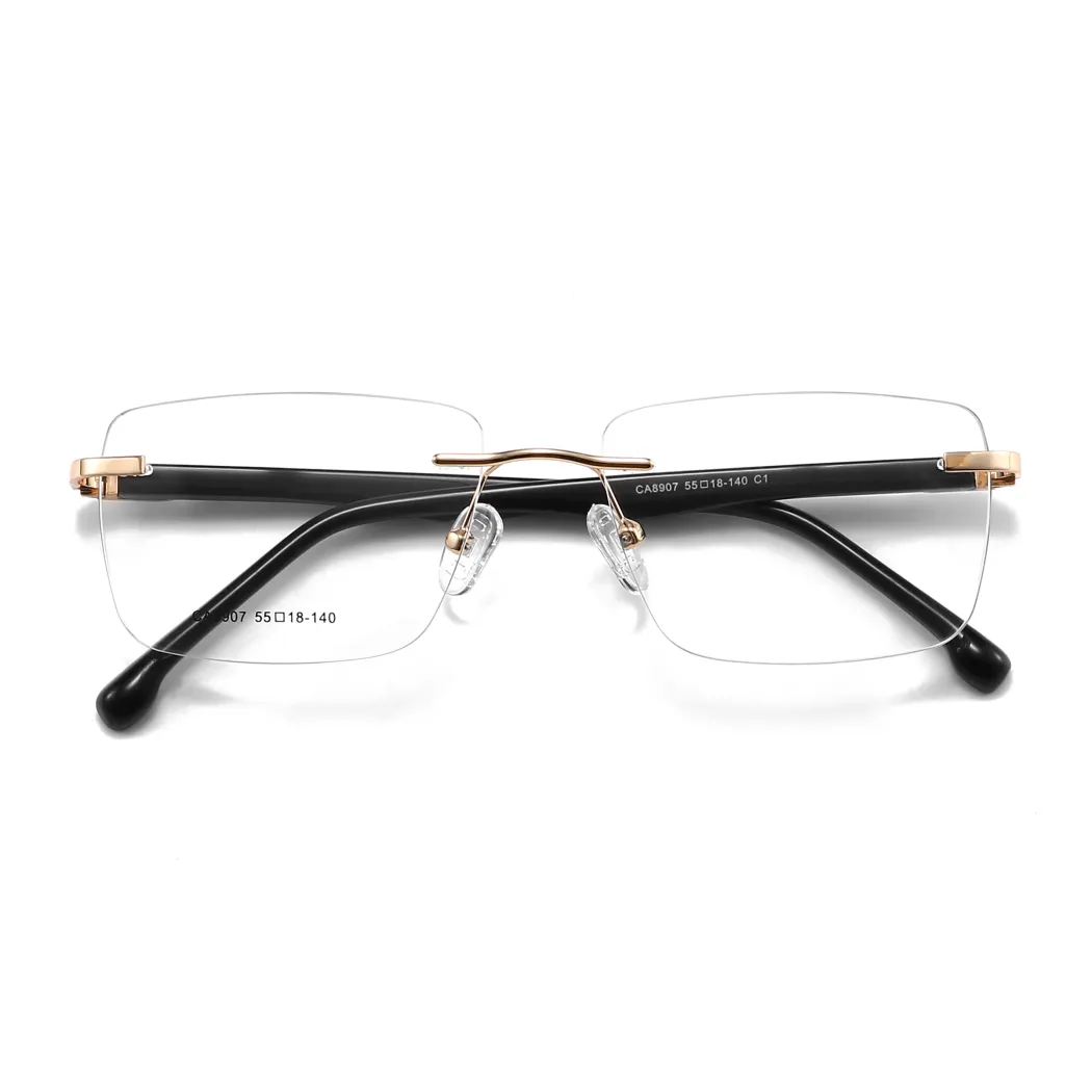 Rectangle Gold Eyeglasses