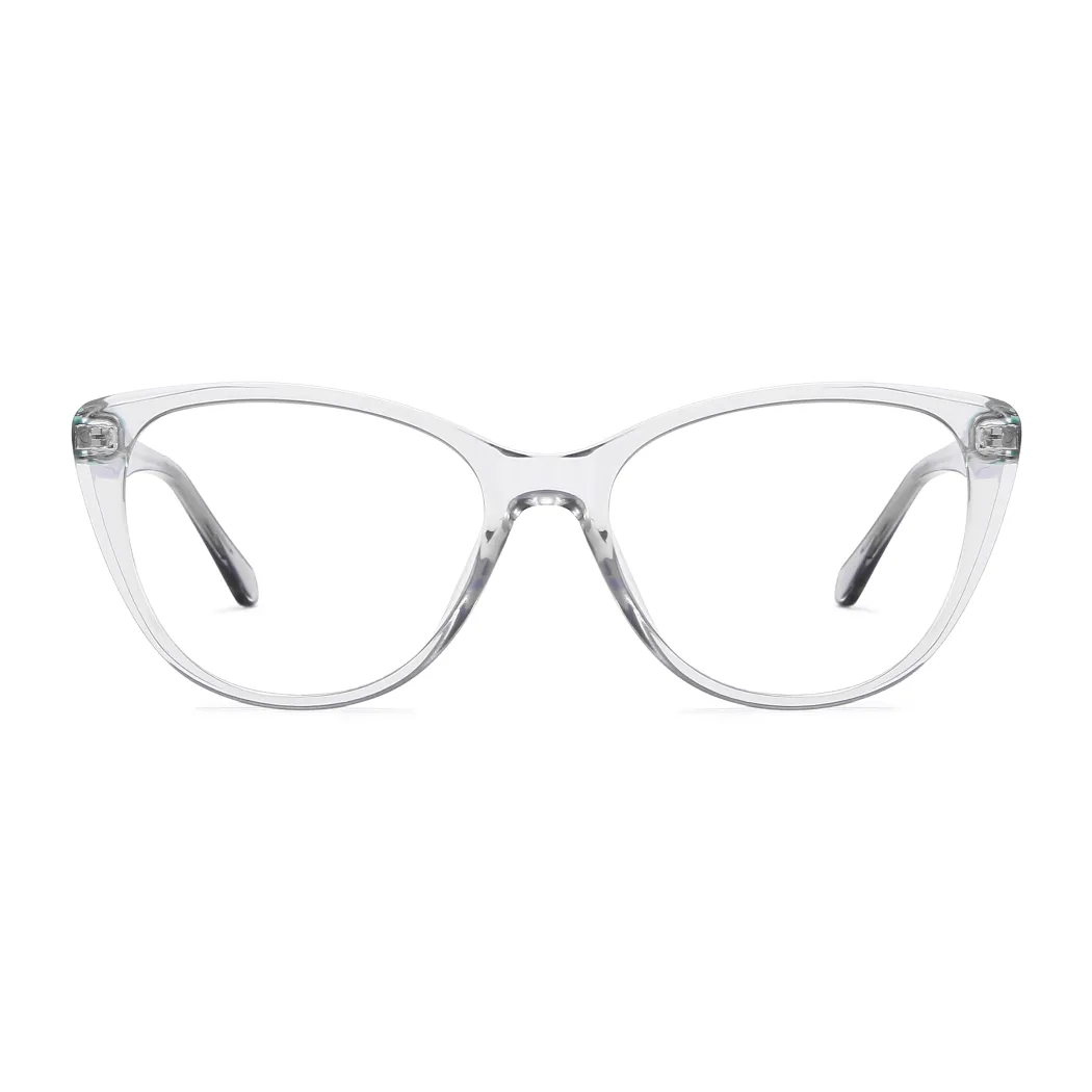 Cat-eye Transparent Gray Eyeglasses