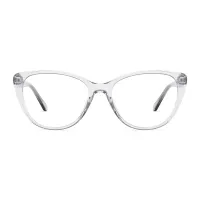Cat-eye Transparent Gray Eyeglasses