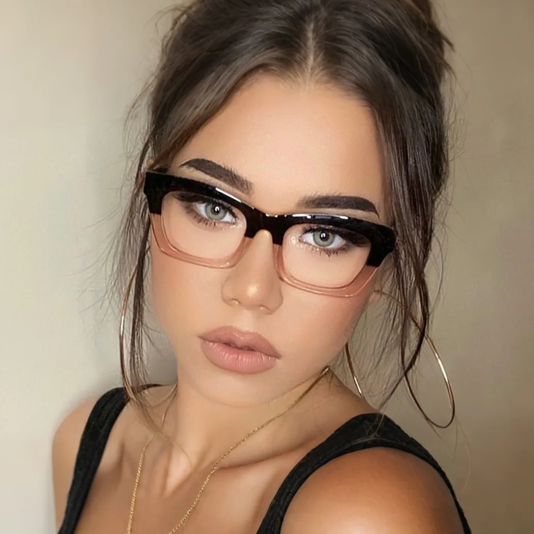 Cat-eye Black/Pink Gold Eyeglasses