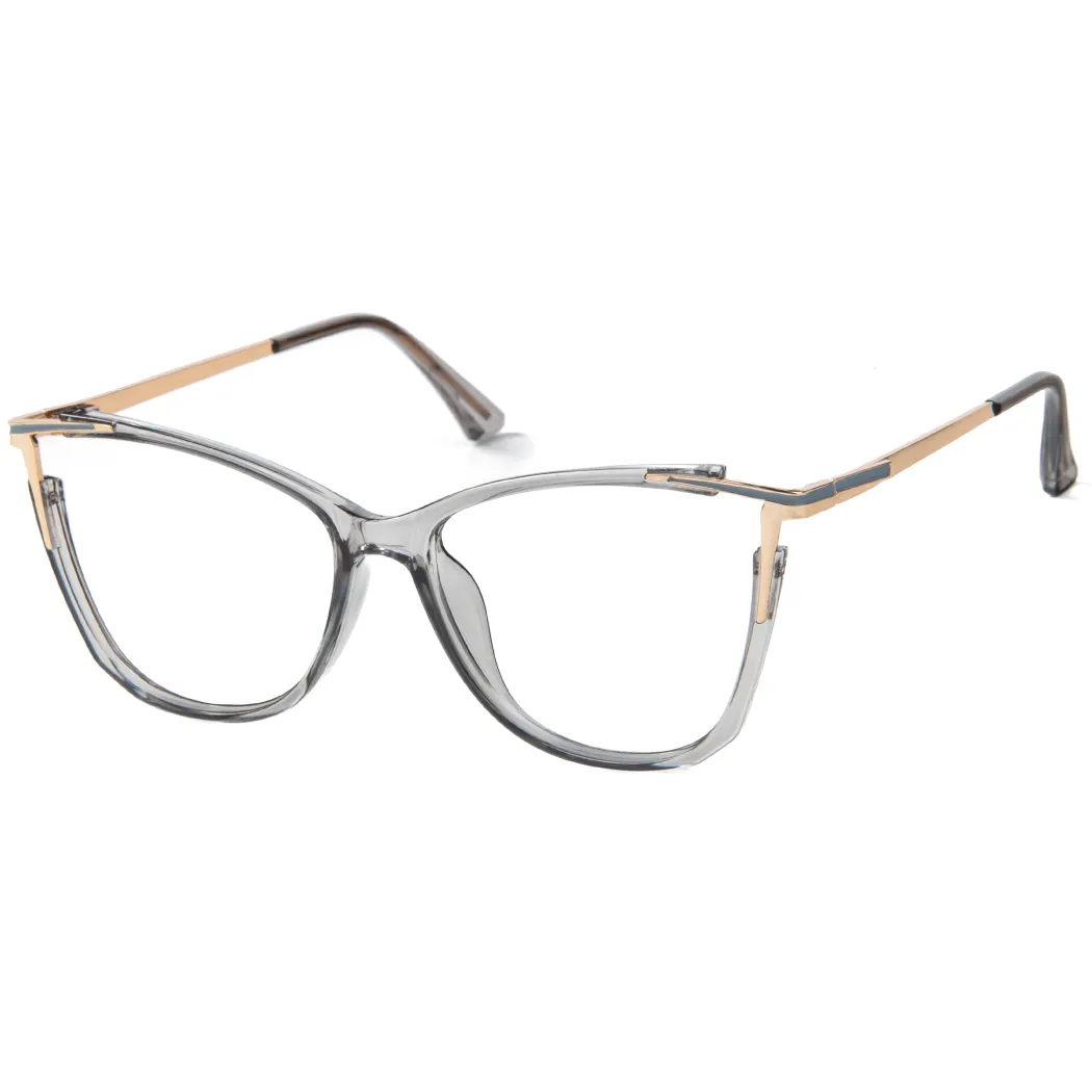 Cat-eye Transparent Gray Eyeglasses