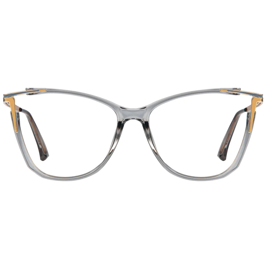 Cat-eye Transparent Gray Eyeglasses