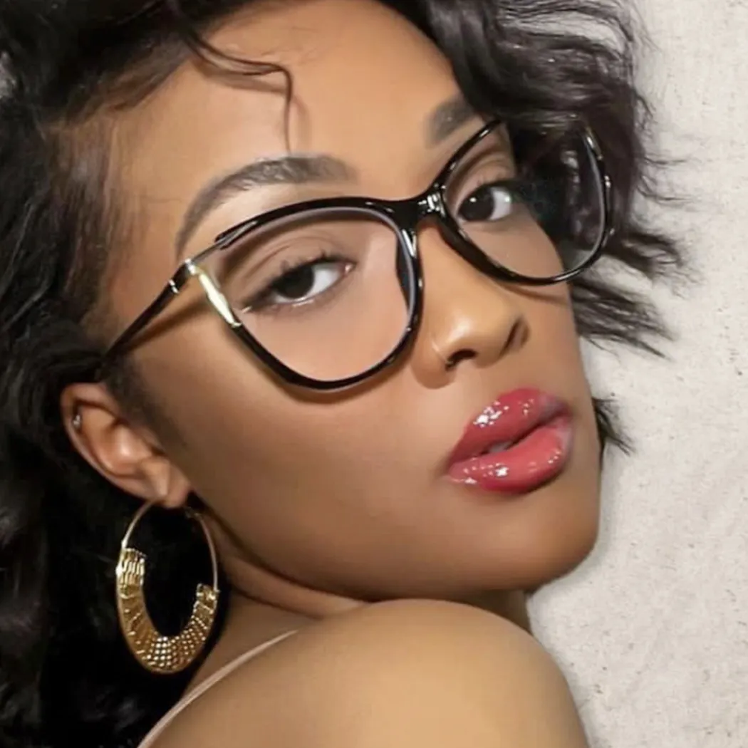 Cat-eye Transparent Gray Eyeglasses