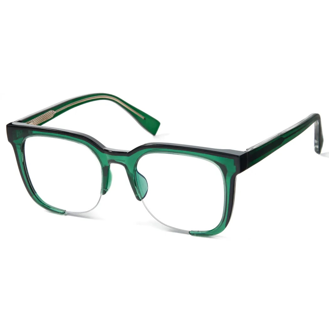 Square Green Eyeglasses