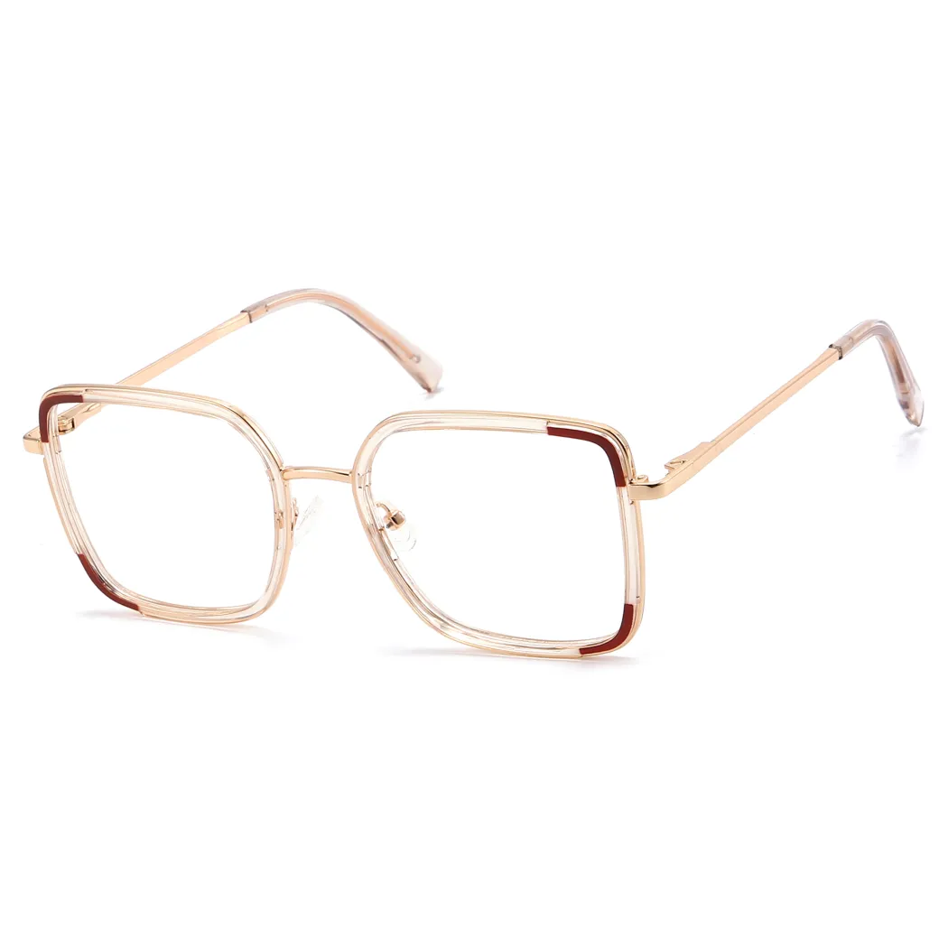 Square Light Brown Eyeglasses