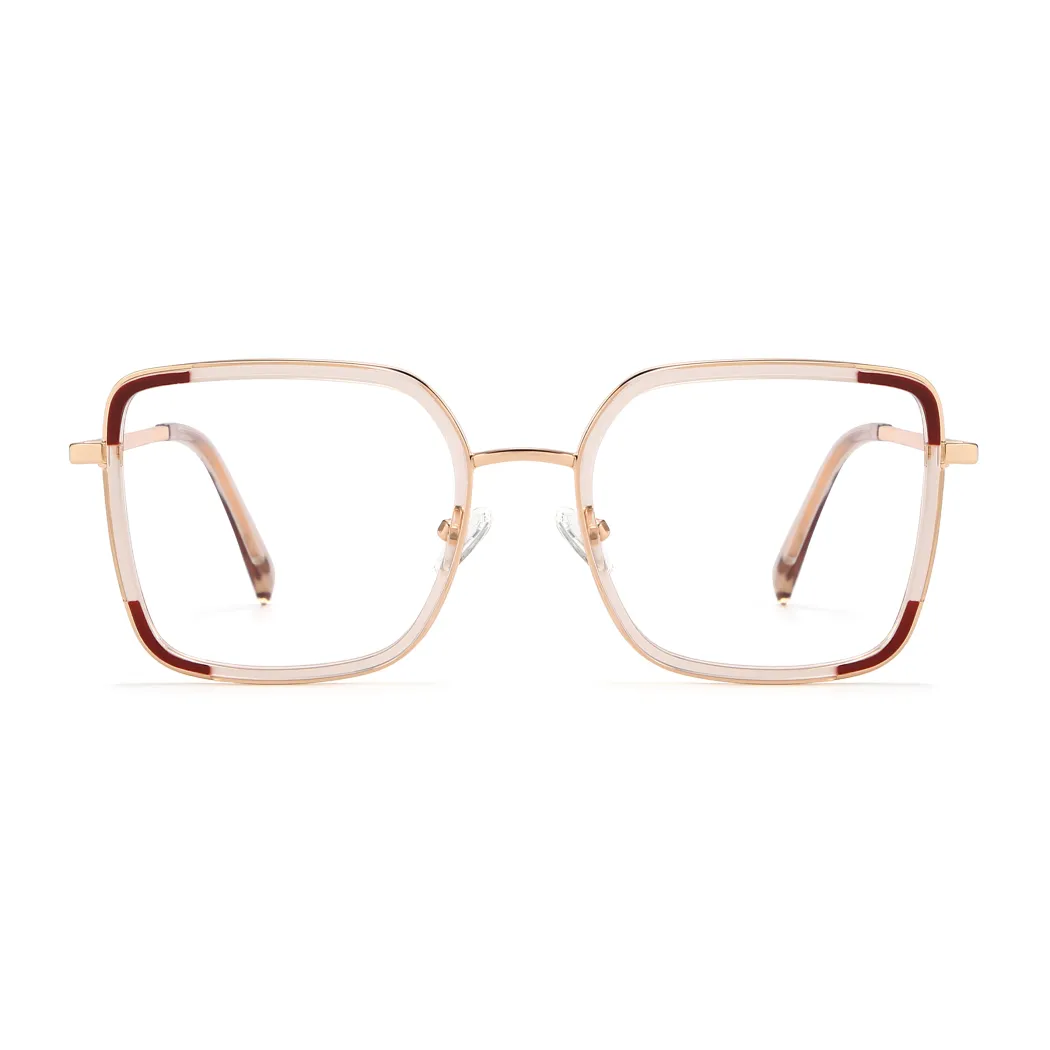 Square Light Brown Eyeglasses