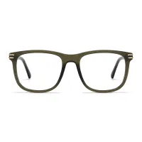 Square Dark Green Eyeglasses