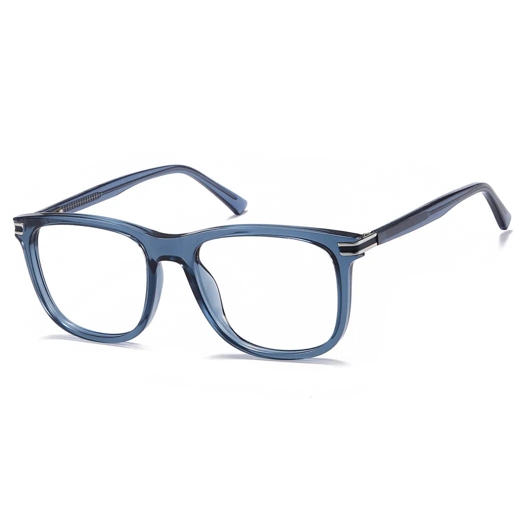 Square Transparent Blue Eyeglasses