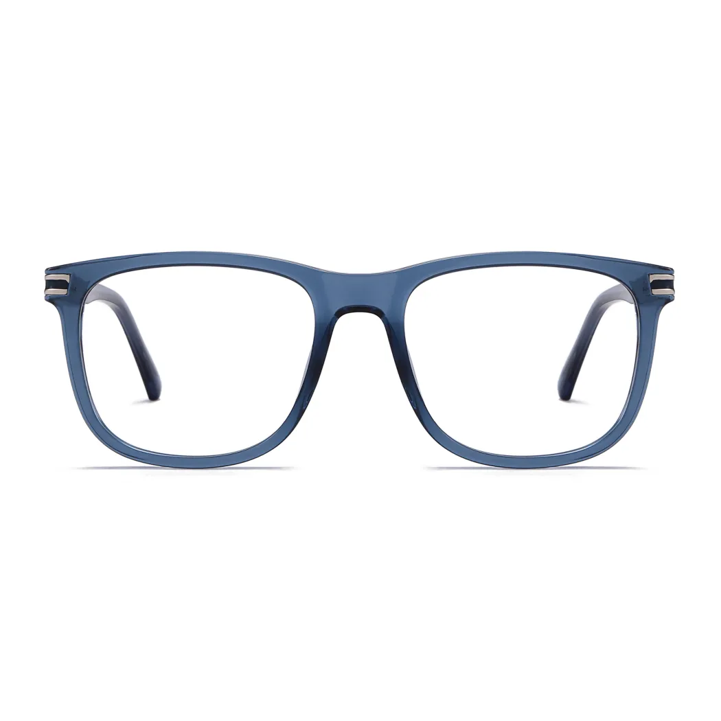 Square Transparent Blue Eyeglasses