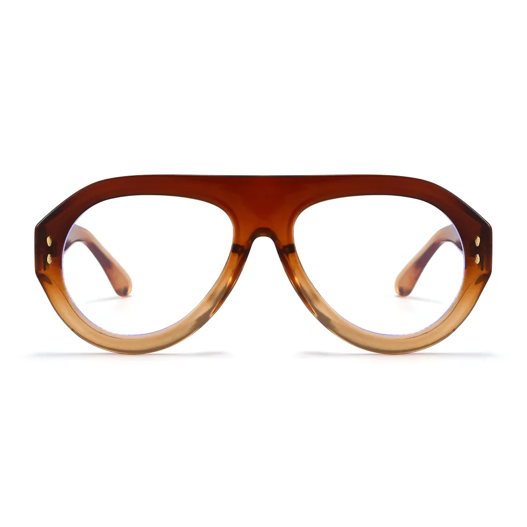 Aviator Light Brown Eyeglasses